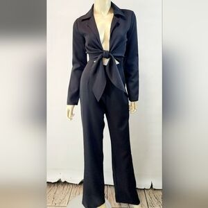 Womens long sleeve blazer jumpsuit